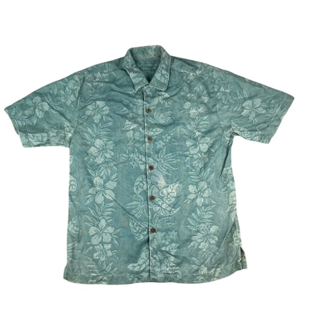 Tommy Bahama Teal Floral Casual Button Down Shirt